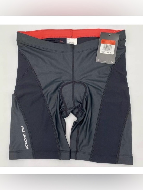 Nike Pants - NWT [Nike] Cycling Padded Triathlon Shorts w/ Drawstring Black/Grey Womens Sz XS